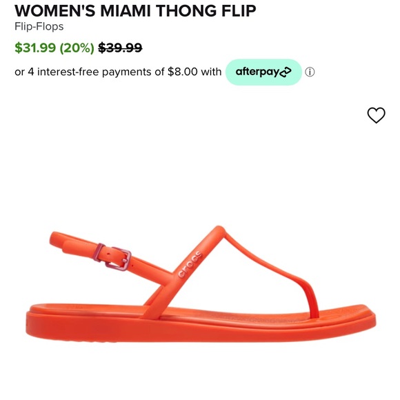 Crocs Woman’s Miami Thong Flip (Lava) size 8 - Picture 2 of 5
